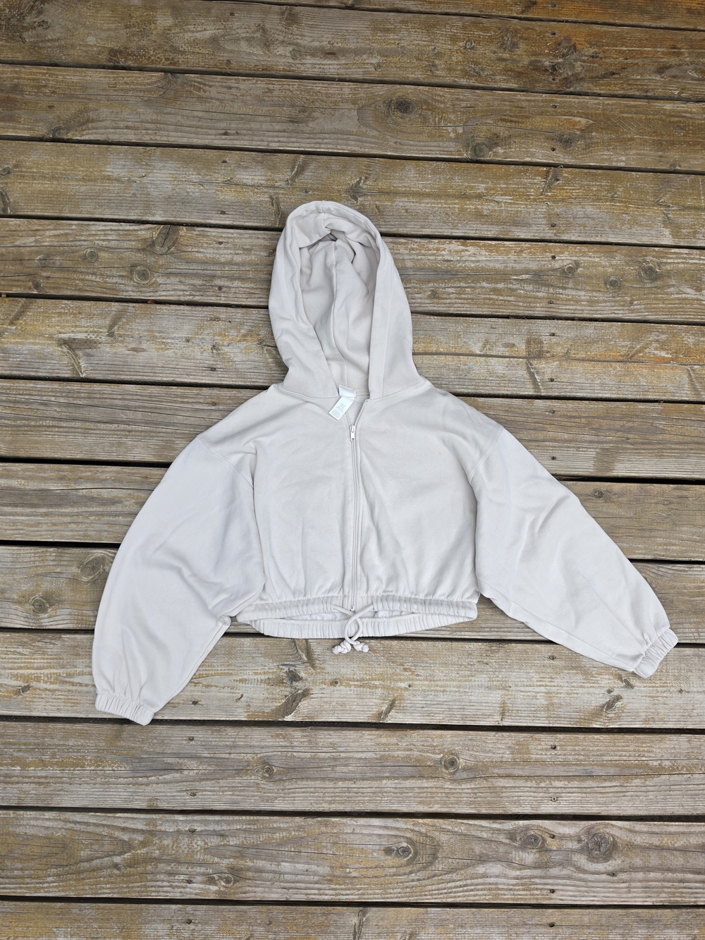 Hollister Lightweight Cropped Hoodie - Cream Women's XS
